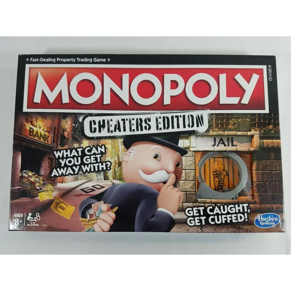 Hasbro Monopoly Game Cheaters Edition Board Game Complete Open Box